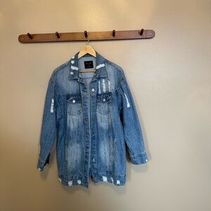 Love Tree Distressed Blue Denim Jacket